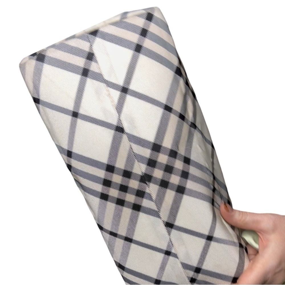 Burberry Nova Check Tote Black Leather Trim Shoulder Bag Beige Check - Picture 8 of 13